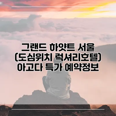 그랜드 하얏트 서울 (도심위치 럭셔리호텔) 아고다 특가 예약정보