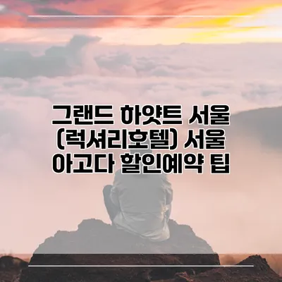 그랜드 하얏트 서울 (럭셔리호텔) 서울 아고다 할인예약 팁