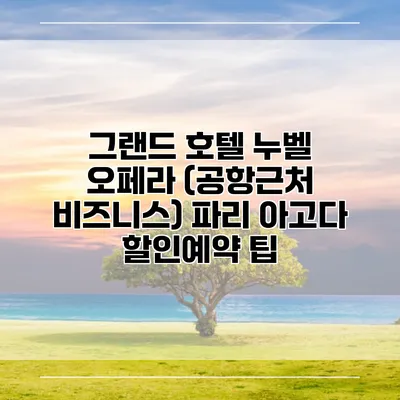 그랜드 호텔 누벨 오페라 (공항근처 비즈니스) 파리 아고다 할인예약 팁