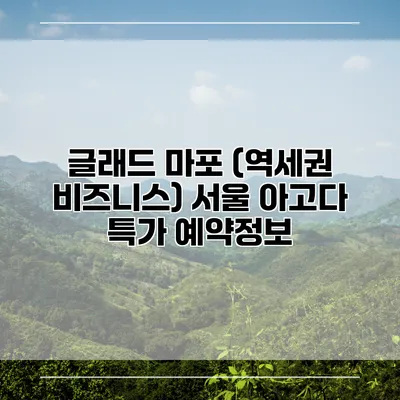 글래드 마포 (역세권 비즈니스) 서울 아고다 특가 예약정보
