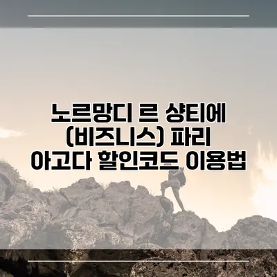노르망디 르 샹티에 (비즈니스) 파리 아고다 할인코드 이용법