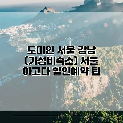 도미인 서울 강남 (가성비숙소) 서울 아고다 할인예약 팁