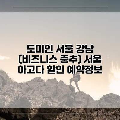 도미인 서울 강남 (비즈니스 중추) 서울 아고다 할인 예약정보