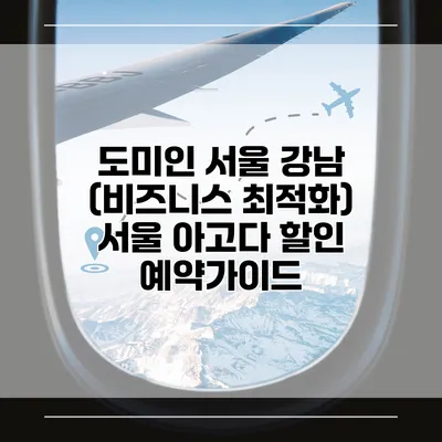 도미인 서울 강남 (비즈니스 최적화) 서울 아고다 할인 예약가이드