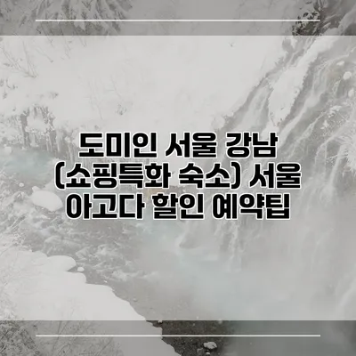 도미인 서울 강남 (쇼핑특화 숙소) 서울 아고다 할인 예약팁