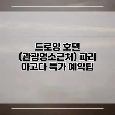 드로잉 호텔 (관광명소근처) 파리 아고다 특가 예약팁