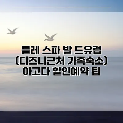 를레 스파 발 드유럽 (디즈니근처 가족숙소) 아고다 할인예약 팁