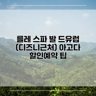 를레 스파 발 드유럽 (디즈니근처) 아고다 할인예약 팁