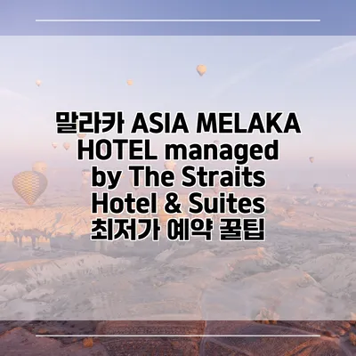 말라카 ASIA MELAKA HOTEL managed by The Straits Hotel & Suites 최저가 예약 꿀팁