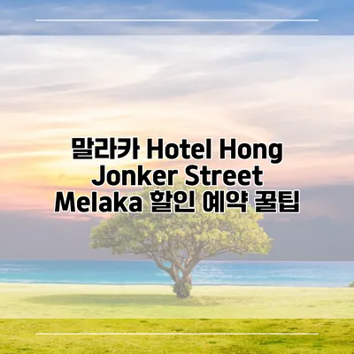 말라카 Hotel Hong Jonker Street Melaka 할인 예약 꿀팁
