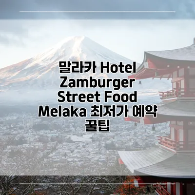 말라카 Hotel Zamburger Street Food Melaka 최저가 예약 꿀팁