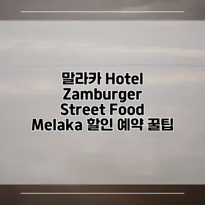 말라카 Hotel Zamburger Street Food Melaka 할인 예약 꿀팁