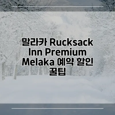 말라카 Rucksack Inn Premium Melaka 예약 할인 꿀팁