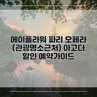 메이플라워 파리 오페라 (관광명소근처) 아고다 할인 예약가이드