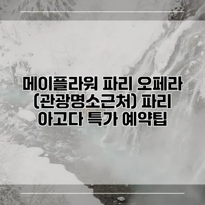 메이플라워 파리 오페라 (관광명소근처) 파리 아고다 특가 예약팁