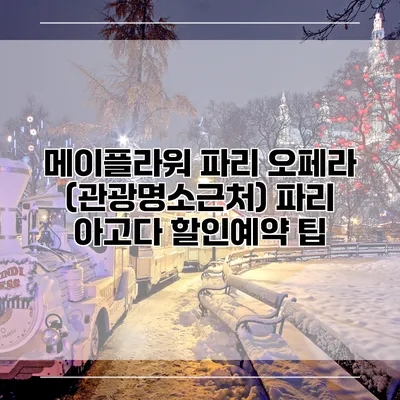 메이플라워 파리 오페라 (관광명소근처) 파리 아고다 할인예약 팁