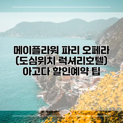 메이플라워 파리 오페라 (도심위치 럭셔리호텔) 아고다 할인예약 팁