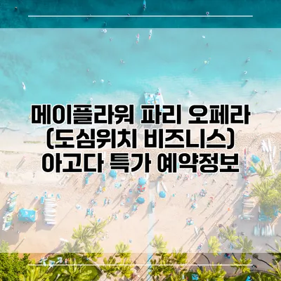 메이플라워 파리 오페라 (도심위치 비즈니스) 아고다 특가 예약정보