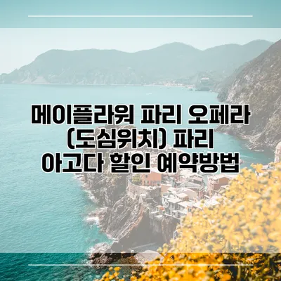 메이플라워 파리 오페라 (도심위치) 파리 아고다 할인 예약방법