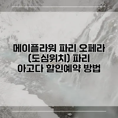 메이플라워 파리 오페라 (도심위치) 파리 아고다 할인예약 방법