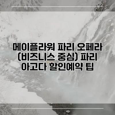 메이플라워 파리 오페라 (비즈니스 중심) 파리 아고다 할인예약 팁