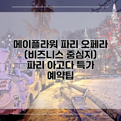 메이플라워 파리 오페라 (비즈니스 중심지) 파리 아고다 특가 예약팁
