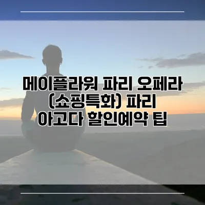 메이플라워 파리 오페라 (쇼핑특화) 파리 아고다 할인예약 팁