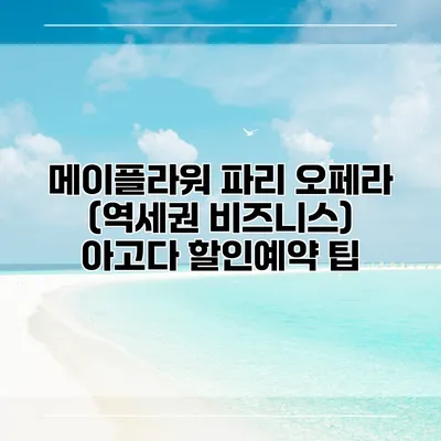 메이플라워 파리 오페라 (역세권 비즈니스) 아고다 할인예약 팁