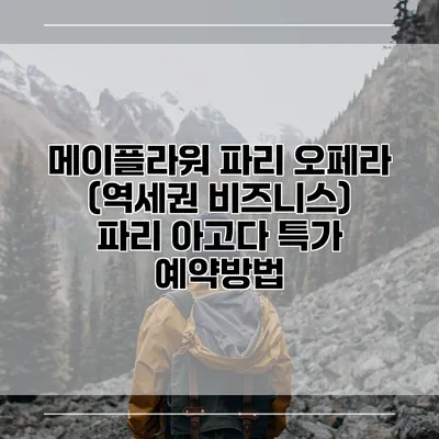 메이플라워 파리 오페라 (역세권 비즈니스) 파리 아고다 특가 예약방법