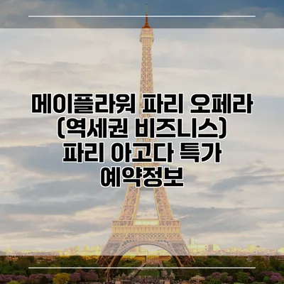 메이플라워 파리 오페라 (역세권 비즈니스) 파리 아고다 특가 예약정보