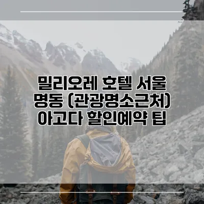 밀리오레 호텔 서울 명동 (관광명소근처) 아고다 할인예약 팁