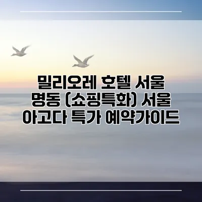 밀리오레 호텔 서울 명동 (쇼핑특화) 서울 아고다 특가 예약가이드