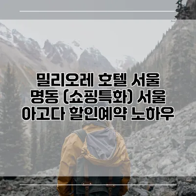 밀리오레 호텔 서울 명동 (쇼핑특화) 서울 아고다 할인예약 노하우