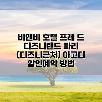비앤비 호텔 프레 드 디즈니랜드 파리 (디즈니근처) 아고다 할인예약 방법