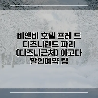 비앤비 호텔 프레 드 디즈니랜드 파리 (디즈니근처) 아고다 할인예약 팁