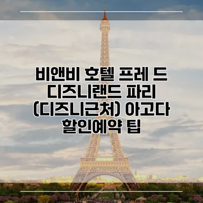 비앤비 호텔 프레 드 디즈니랜드 파리 (디즈니근처) 아고다 할인예약 팁