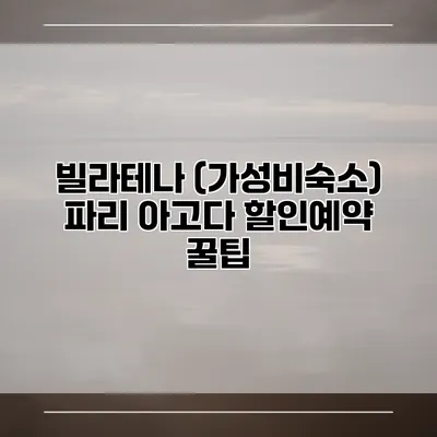 빌라테나 (가성비숙소) 파리 아고다 할인예약 꿀팁