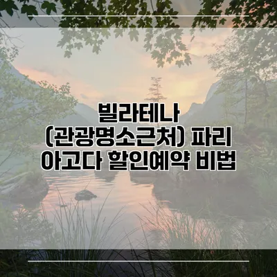 빌라테나 (관광명소근처) 파리 아고다 할인예약 비법