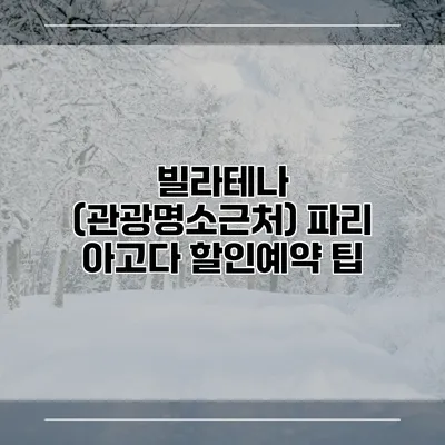 빌라테나 (관광명소근처) 파리 아고다 할인예약 팁