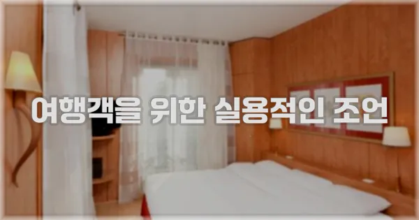 여행객을 위한 실용적인 조언