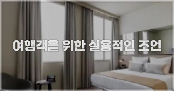 여행객을 위한 실용적인 조언