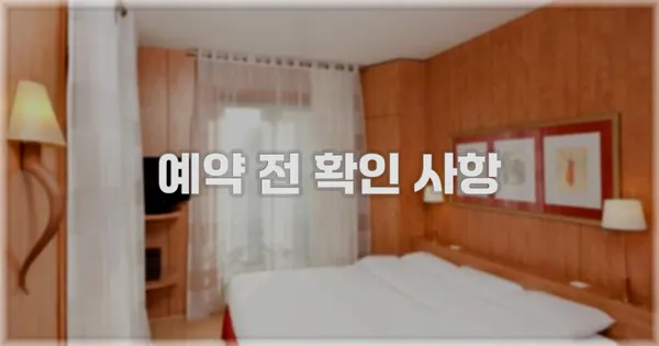 예약 전 확인 사항