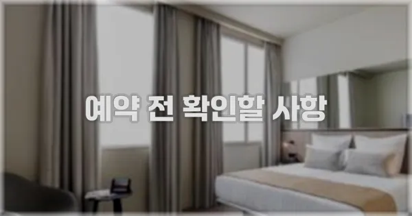 예약 전 확인할 사항