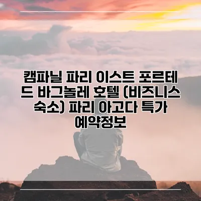 캠파닐 파리 이스트 포르테 드 바그놀레 호텔 (비즈니스 숙소) 파리 아고다 특가 예약정보
