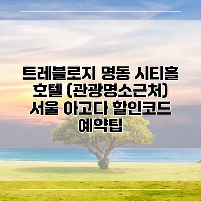 트레블로지 명동 시티홀 호텔 (관광명소근처) 서울 아고다 할인코드 예약팁