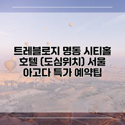 트레블로지 명동 시티홀 호텔 (도심위치) 서울 아고다 특가 예약팁
