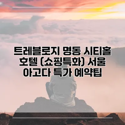 트레블로지 명동 시티홀 호텔 (쇼핑특화) 서울 아고다 특가 예약팁