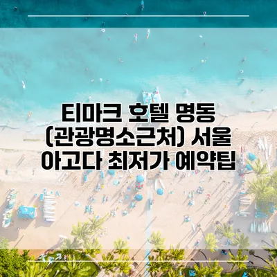 티마크 호텔 명동 (관광명소근처) 서울 아고다 최저가 예약팁