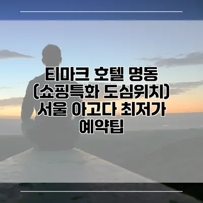 티마크 호텔 명동 (쇼핑특화 도심위치) 서울 아고다 최저가 예약팁