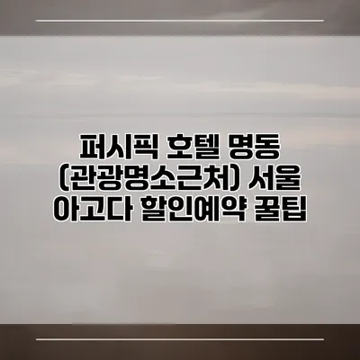 퍼시픽 호텔 명동 (관광명소근처) 서울 아고다 할인예약 꿀팁